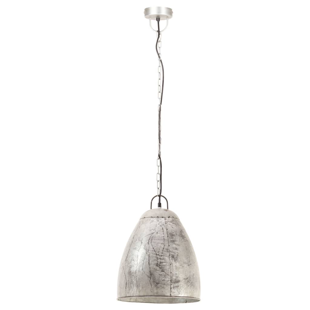 Hanglamp industrieel rond 25 W E27 32 cm zilverkleurig