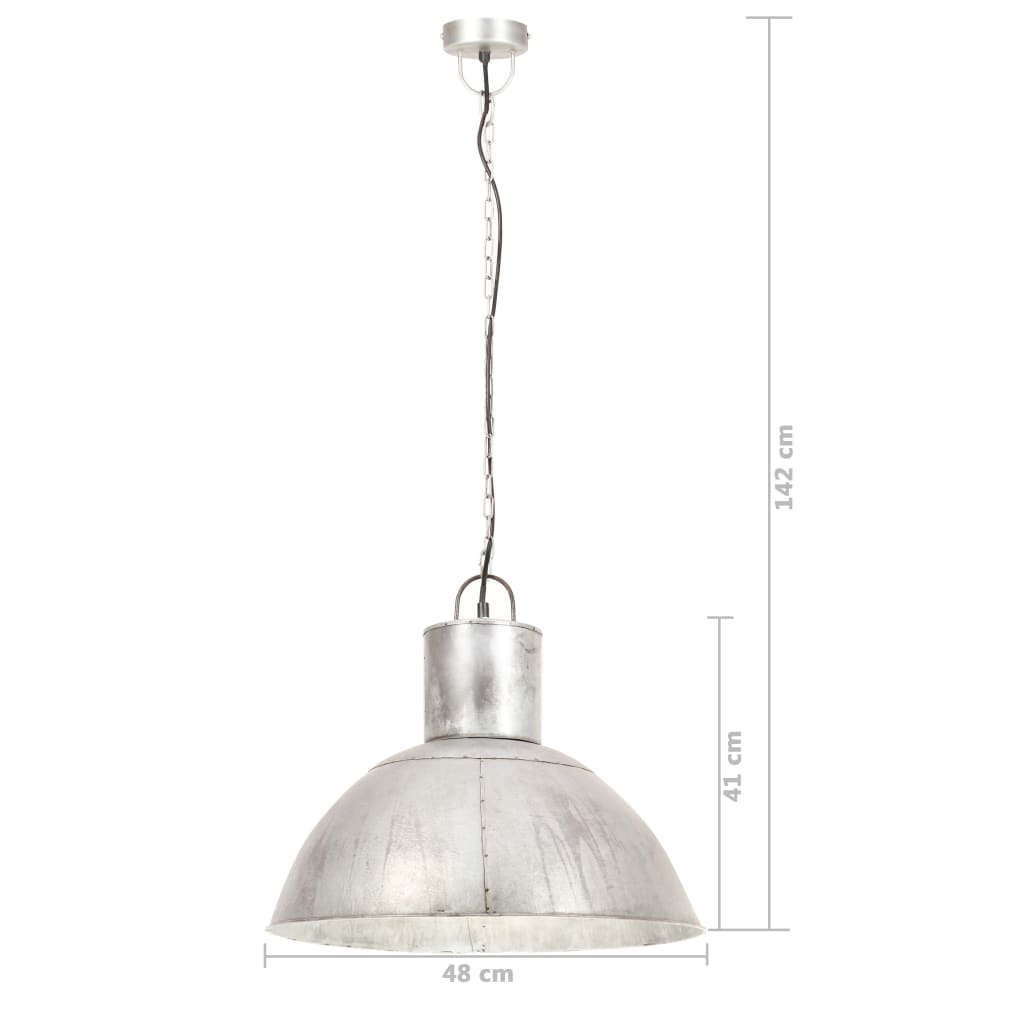 Hanglamp rond 25 W E27 48 cm zilverkleurig