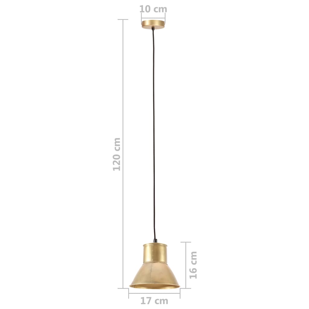 Hanglamp rond 25 W E27 17 cm messingkleurig