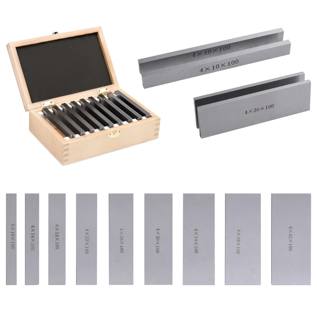 Parallelplaatjes 18 st 100 mm 10-42 mm