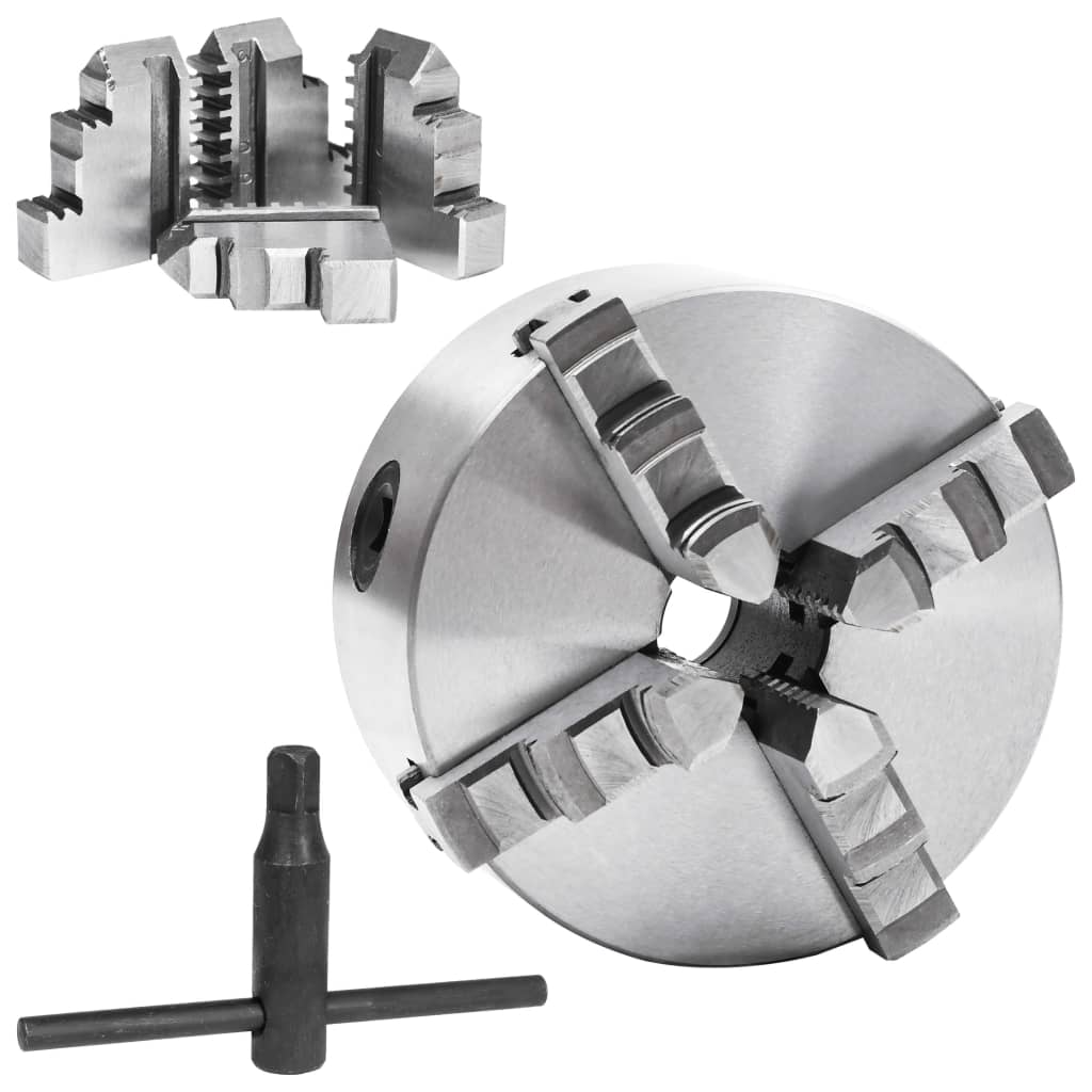 Klauwplaat met 4 bekken zelfcentrerend 125 mm staal