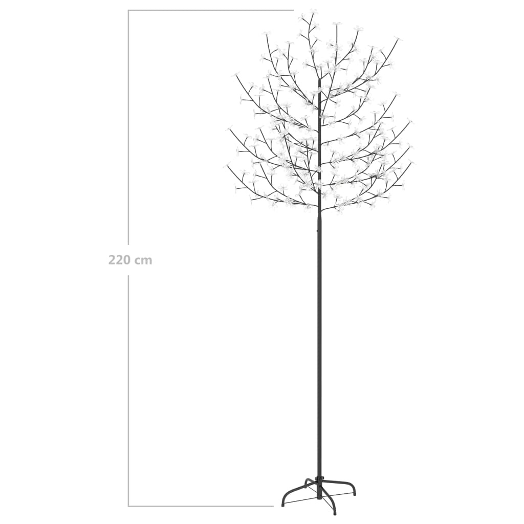 Kerstboom 220 LED's koudwit licht kersenbloesem 220 cm