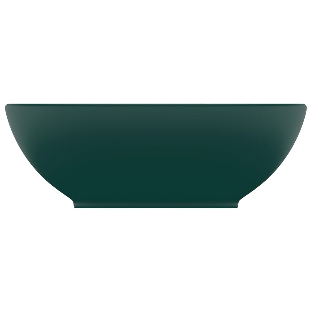 Wastafel Ovaal 40X33 Cm Keramiek Mat Donkergroen matte dark green