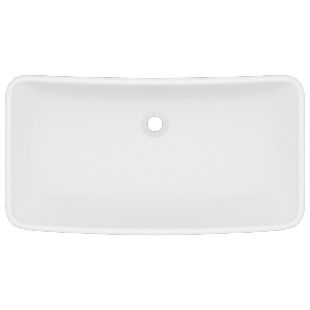 Wastafel Rechthoekig 71X38 Cm Keramiek Matwit matte white