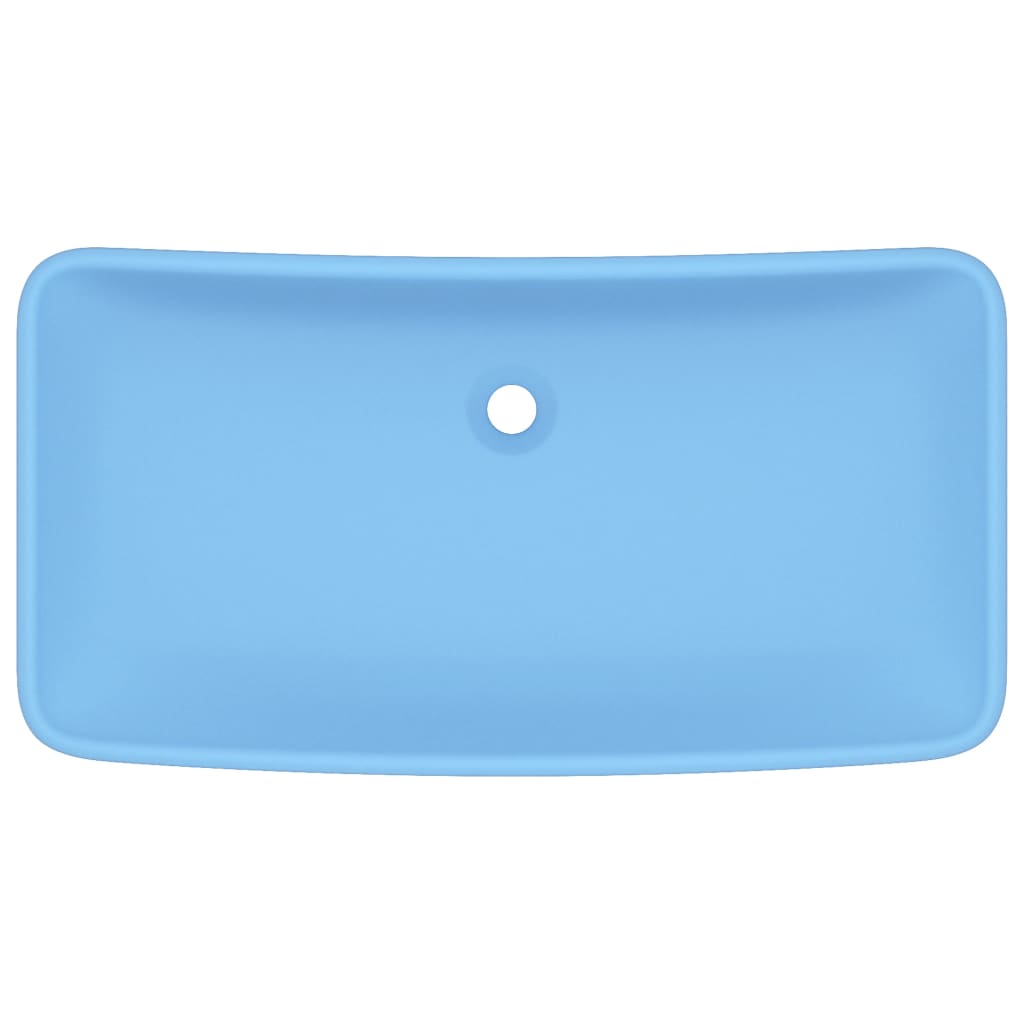 Wastafel Rechthoekig 71X38 Cm Keramiek Mat Lichtblauw matte light blue