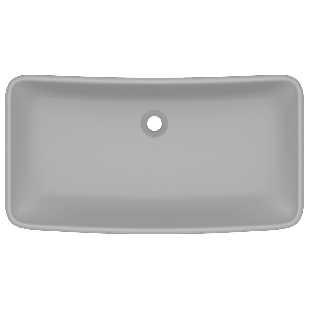 Wastafel Rechthoekig 71X38 Cm Keramiek Mat Lichtgrijs matte light grey