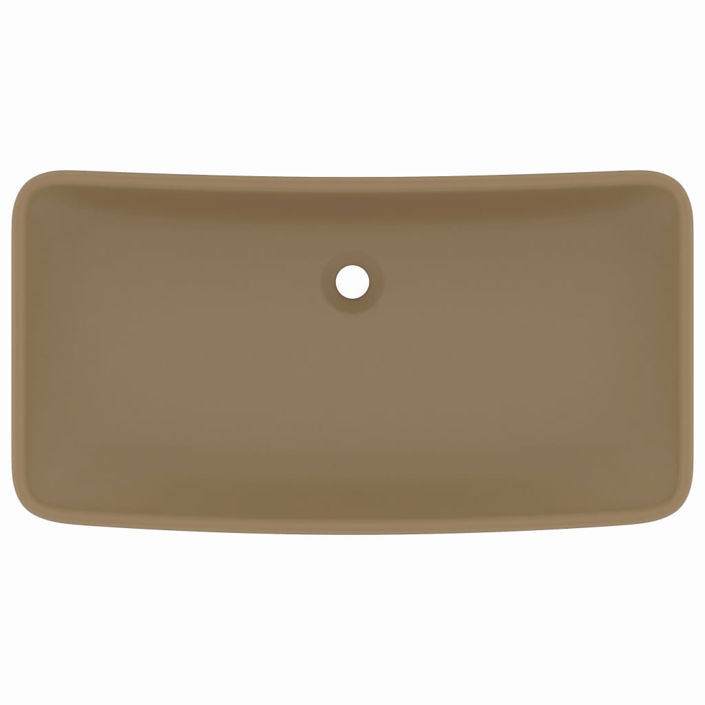 Wastafel Rechthoekig 71X38 Cm Keramiek Matcrème matte cream