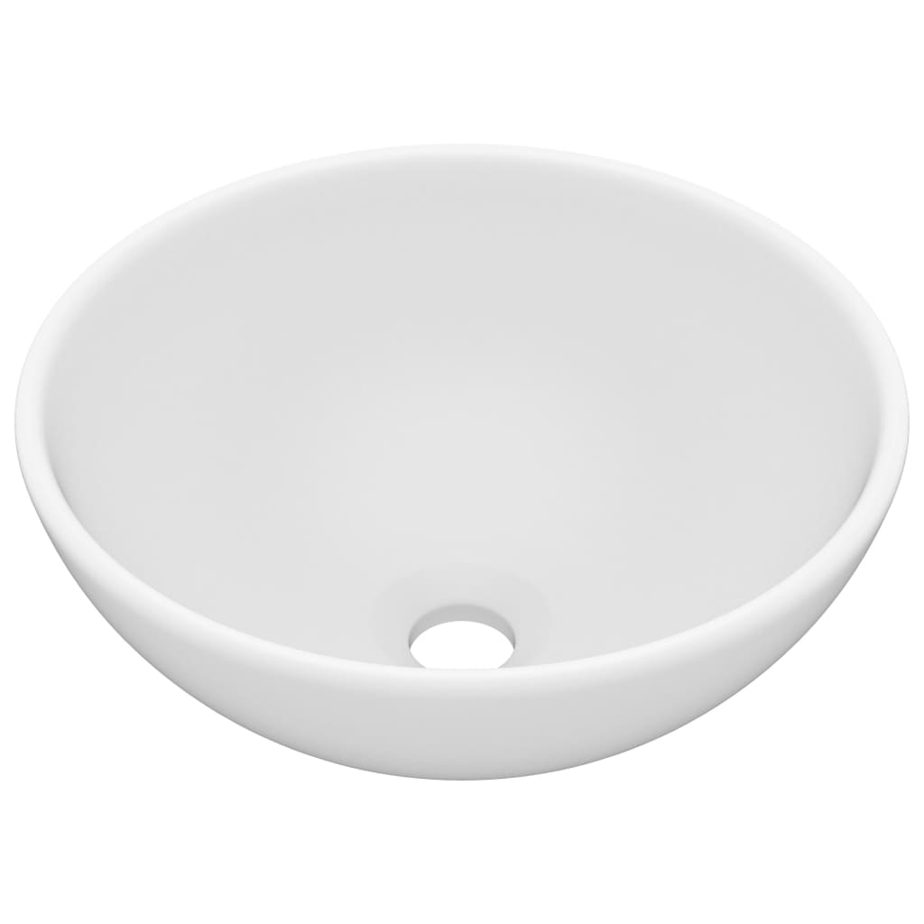 Wastafel Rond 32,5X14 Cm Keramiek Matwit matte white