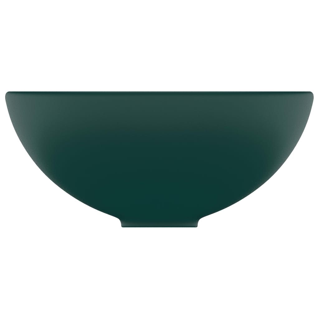 Wastafel Rond 32,5X14 Cm Keramiek Mat Donkergroen matte dark green