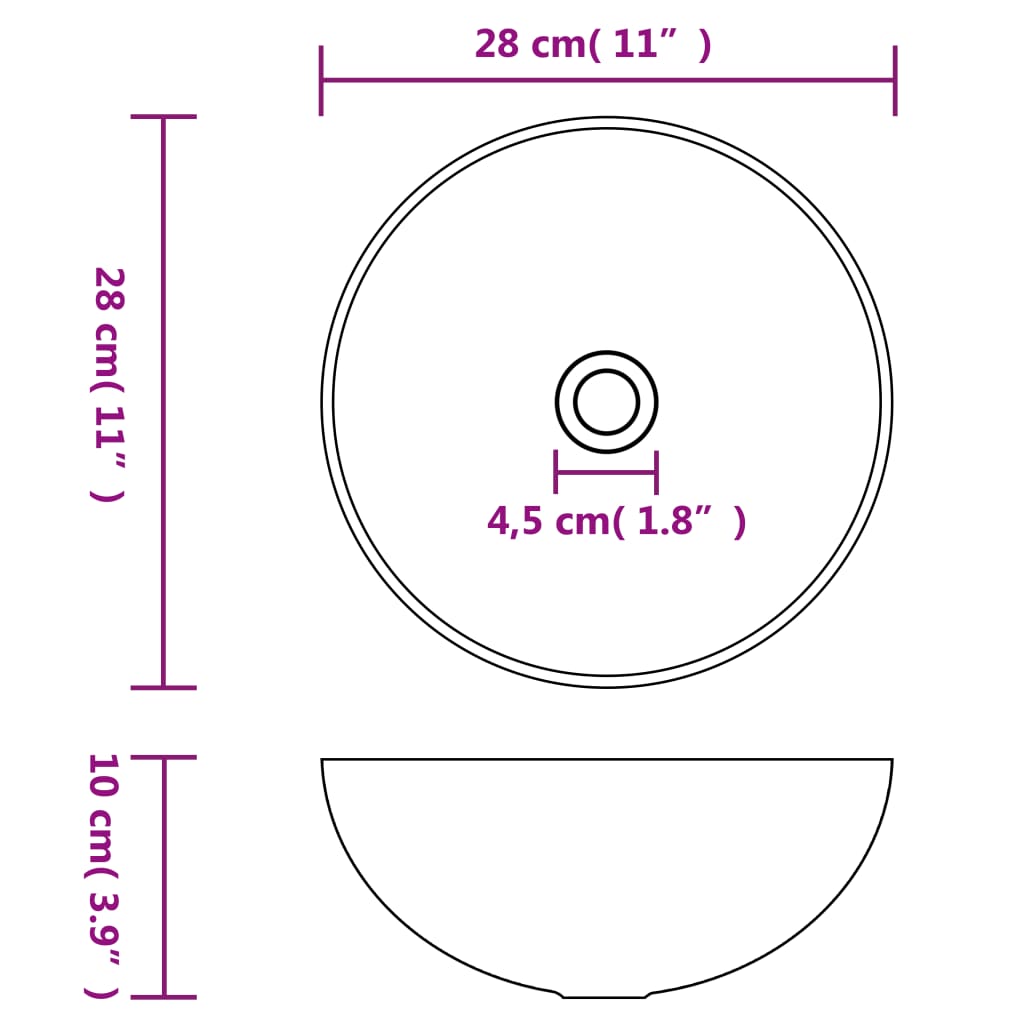 Wastafel Rond Keramiek Matwit matte white