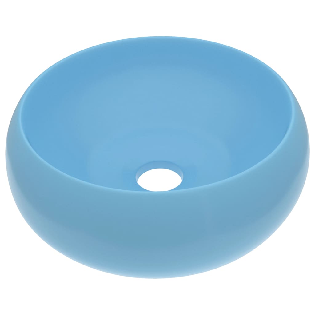 Wastafel Rond 40X15 Cm Keramiek Mat Lichtblauw matte light blue