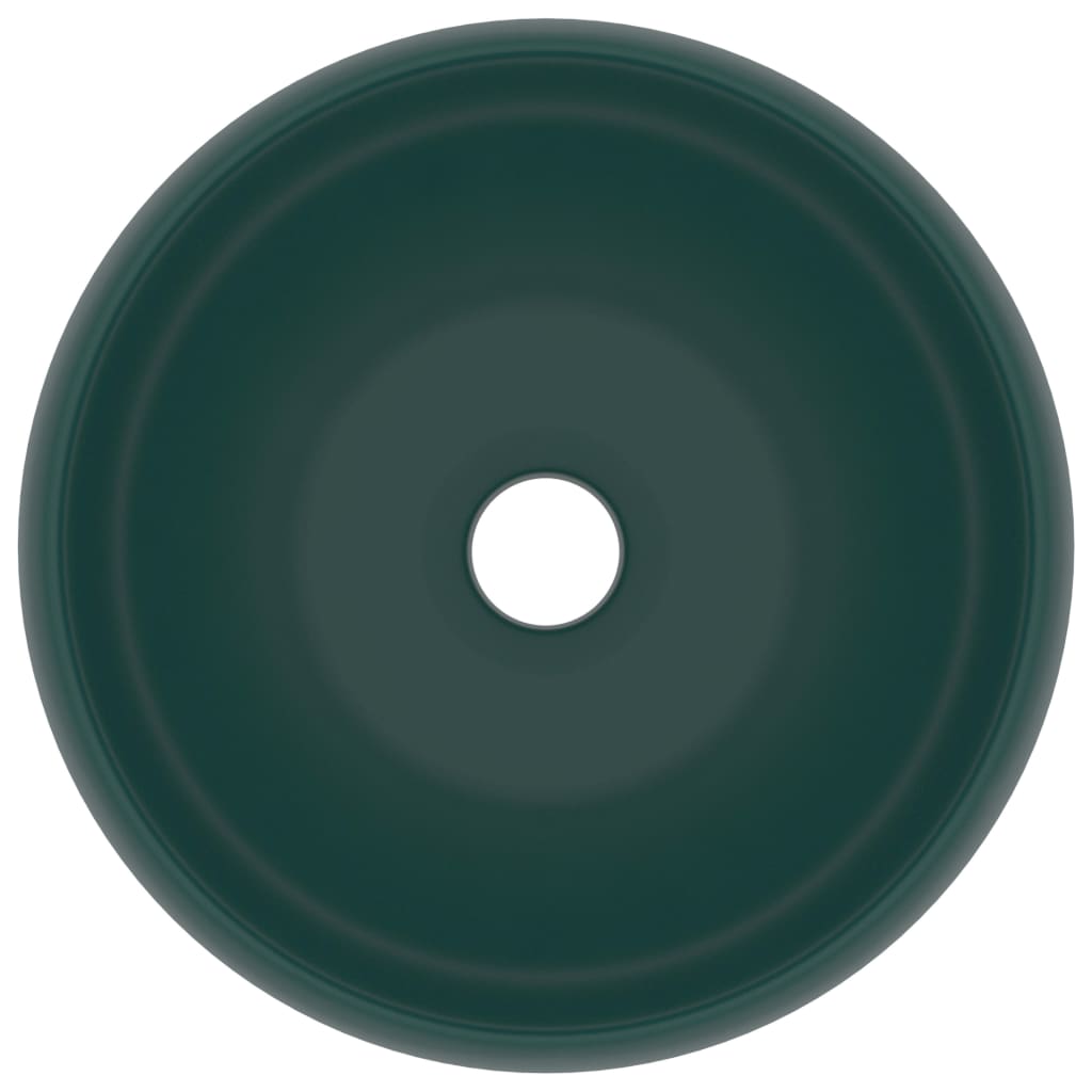 Wastafel Rond 40X15 Cm Keramiek Mat Donkergroen matte dark green