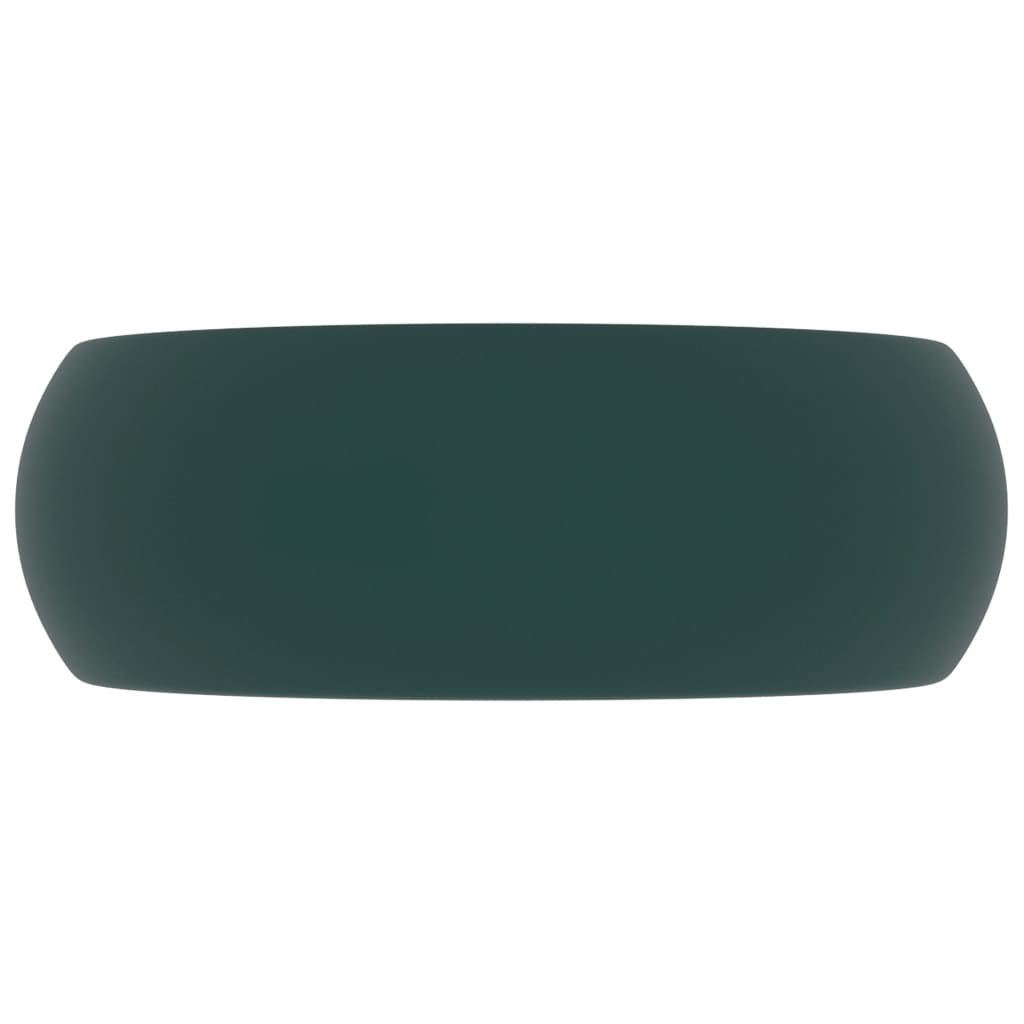 Wastafel Rond 40X15 Cm Keramiek Mat Donkergroen matte dark green