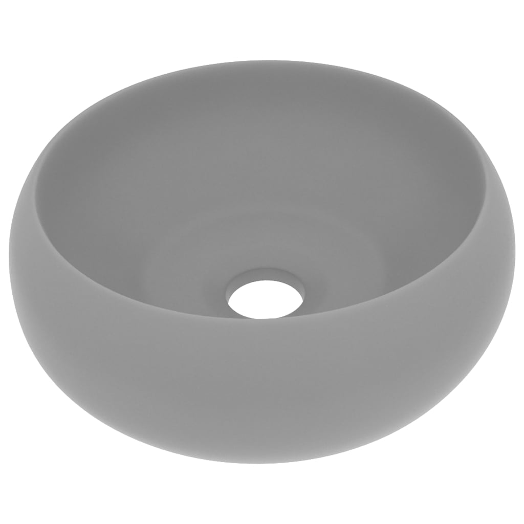 Wastafel Rond 40X15 Cm Keramiek Mat Lichtgrijs matte light grey