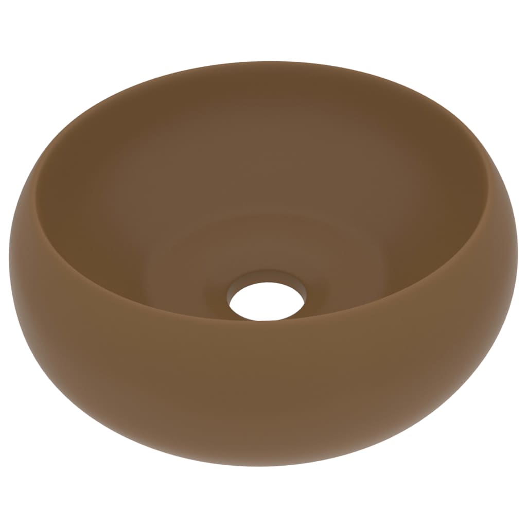 Wastafel Rond 40X15 Cm Keramiek Matcrème matte cream