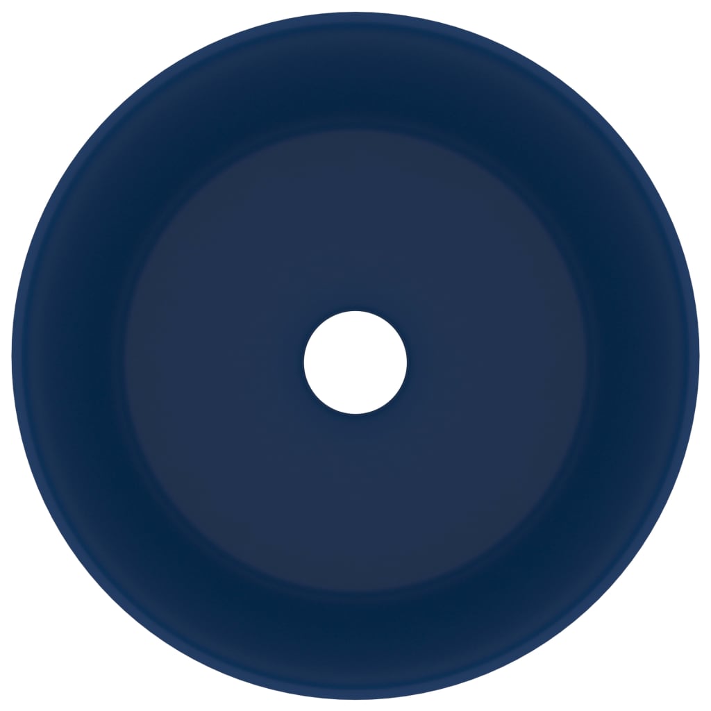 Wastafel Rond 40X15 Cm Keramiek Mat Donkerblauw matte dark blue