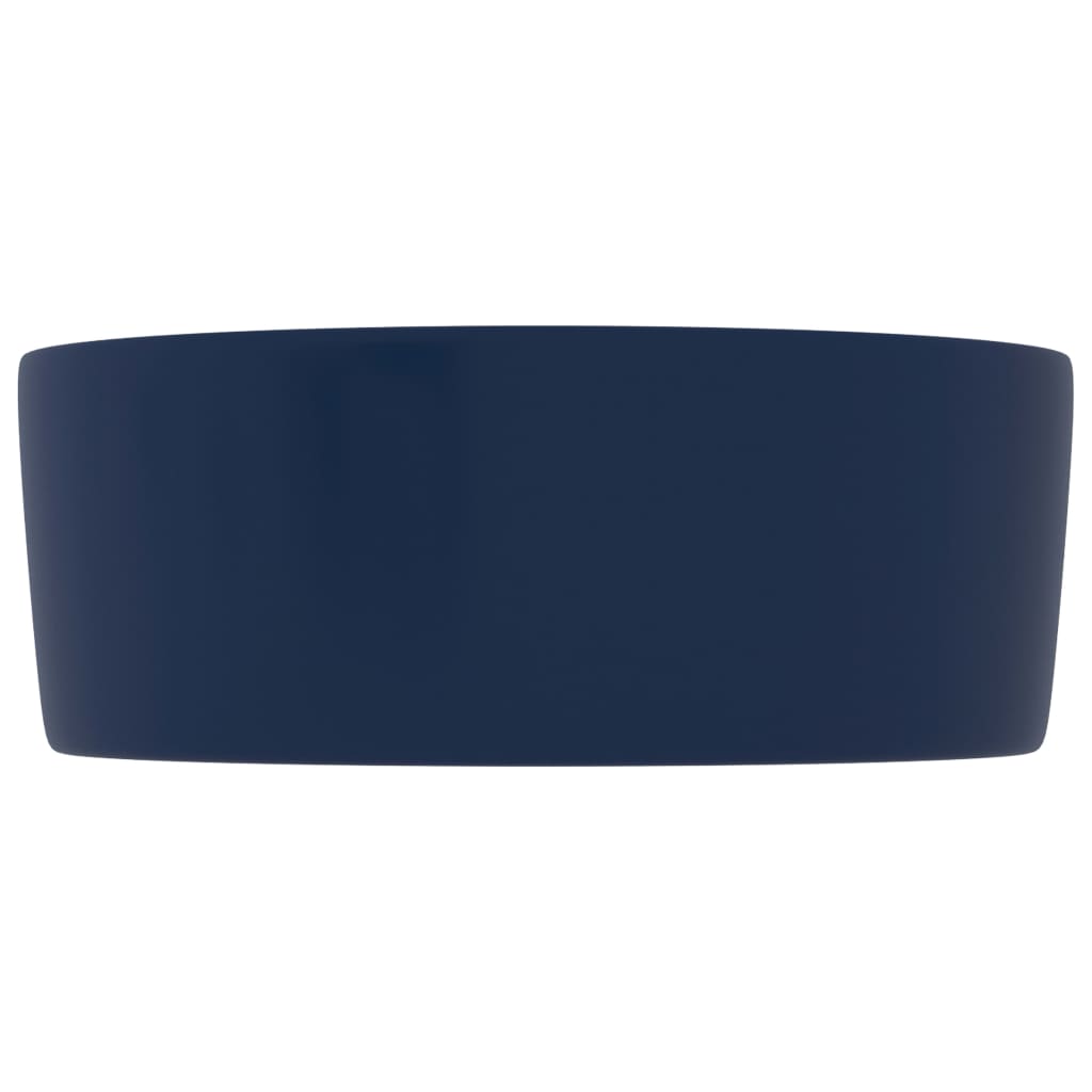 Wastafel Rond 40X15 Cm Keramiek Mat Donkerblauw matte dark blue