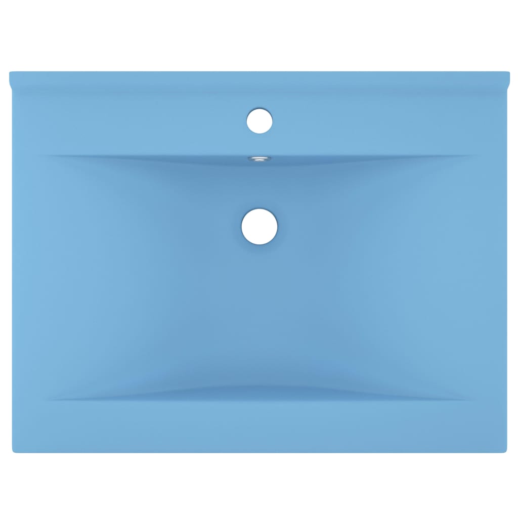 Wastafel Met Kraangat 60X46 Cm Keramiek Mat Lichtblauw matte light blue