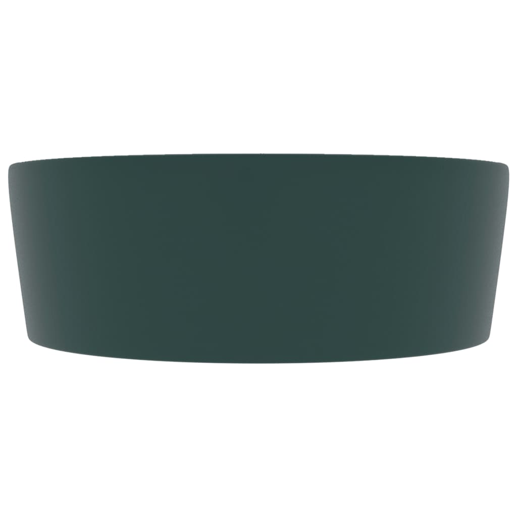 Wastafel Met Overloop 36X13 Cm Keramiek Mat Donkergroen matte dark green