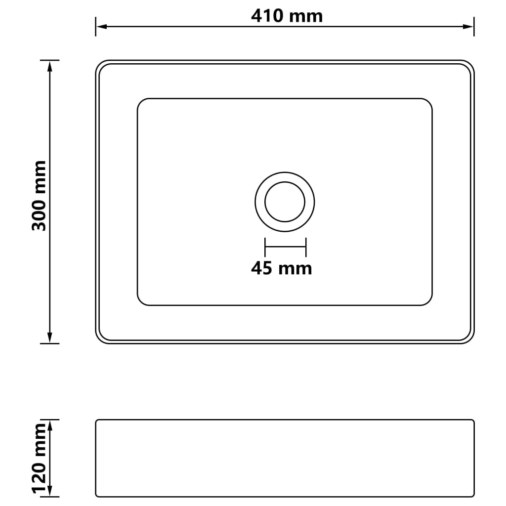 Wastafel 41x30x12 cm keramiek matroze