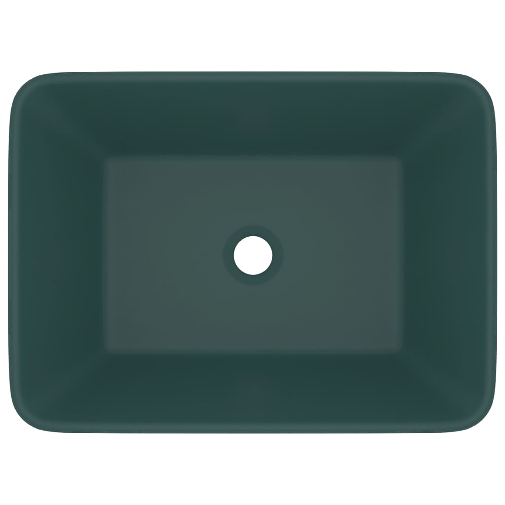 Wastafel 41X30X12 Cm Keramiek Mat Donkergroen matte dark green