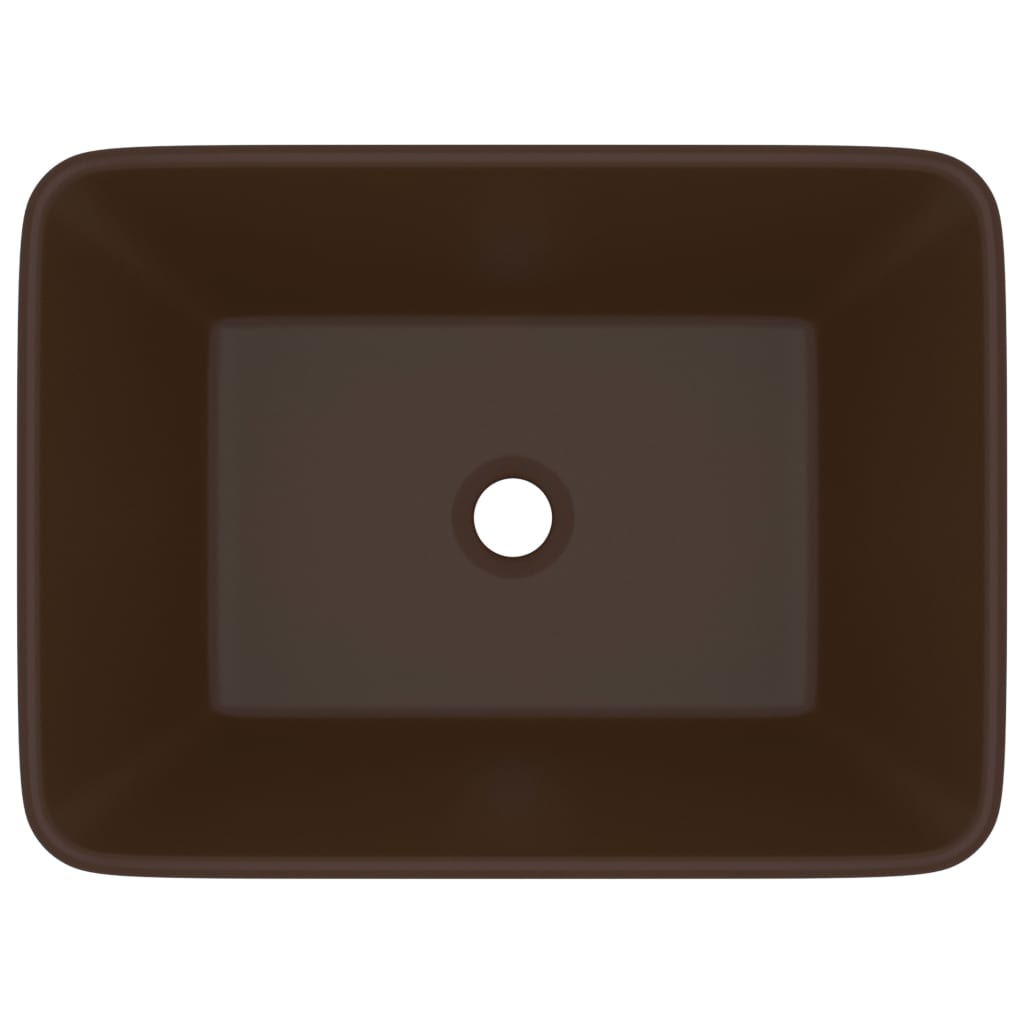 Wastafel 41X30X12 Cm Keramiek Mat Donkerbruin matte dark brown