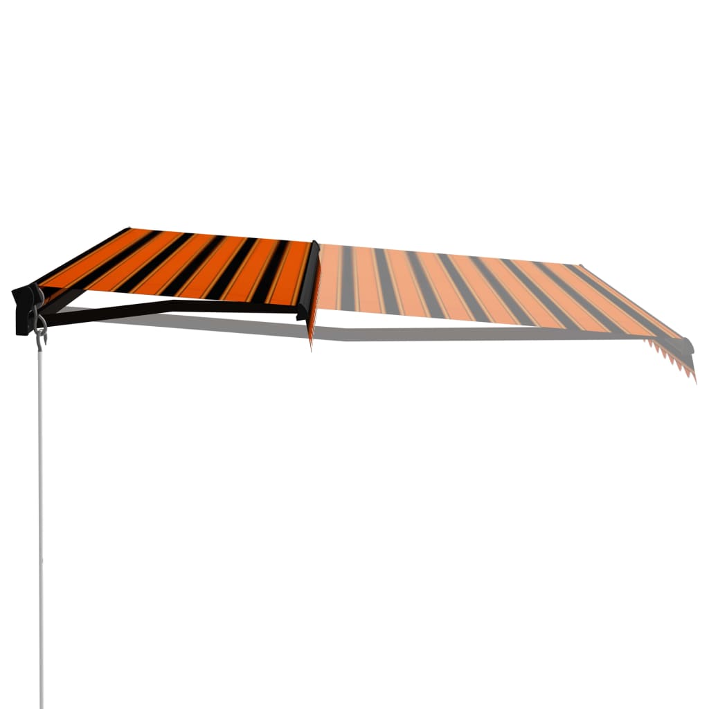 Luifel handmatig uittrekbaar met LED 400x300 cm oranje en bruin