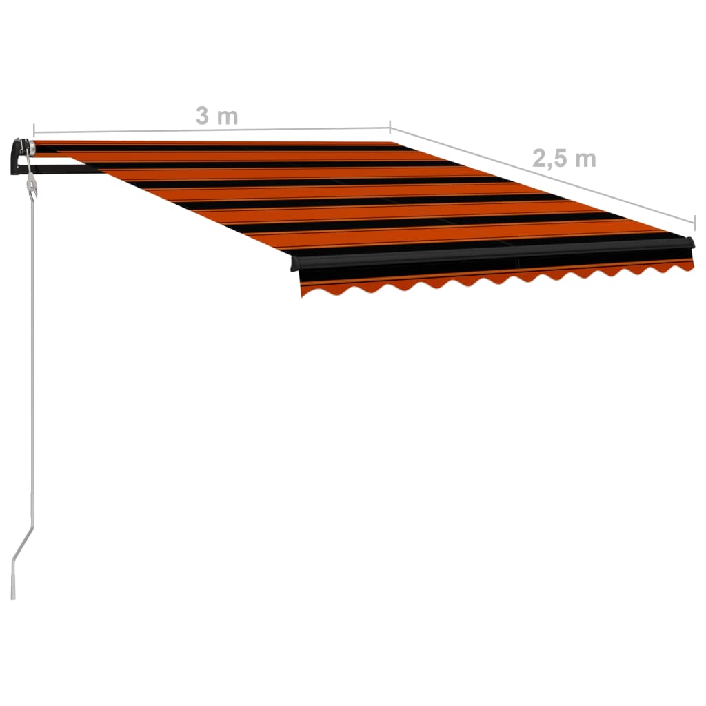 Luifel automatisch uittrekbaar 300x250 cm oranje en bruin