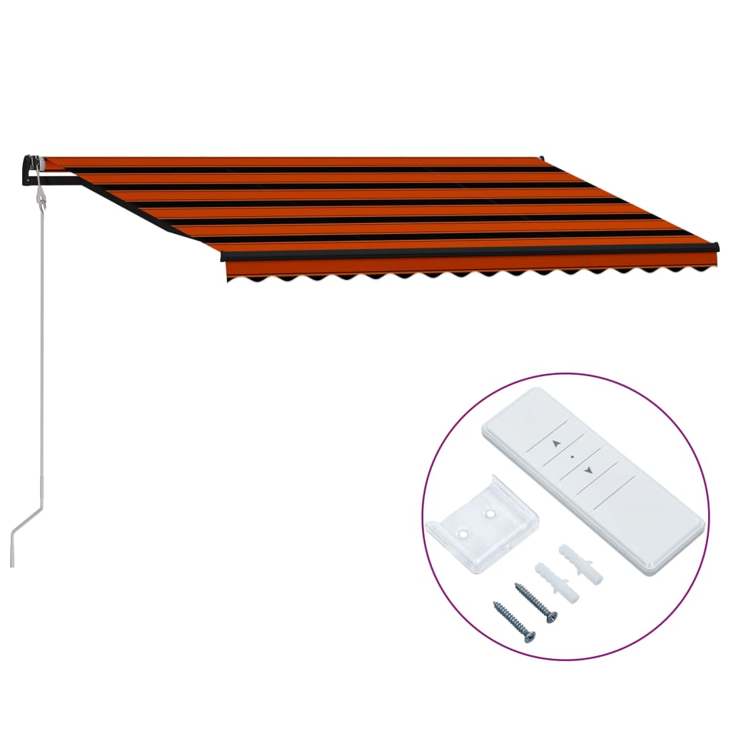 Luifel automatisch uittrekbaar 450x300 cm oranje en bruin