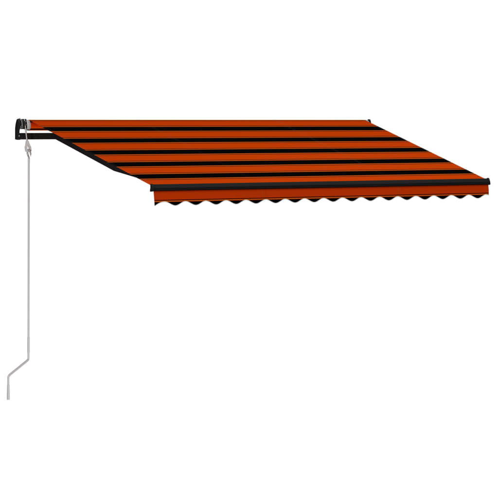 Luifel automatisch uittrekbaar 450x300 cm oranje en bruin