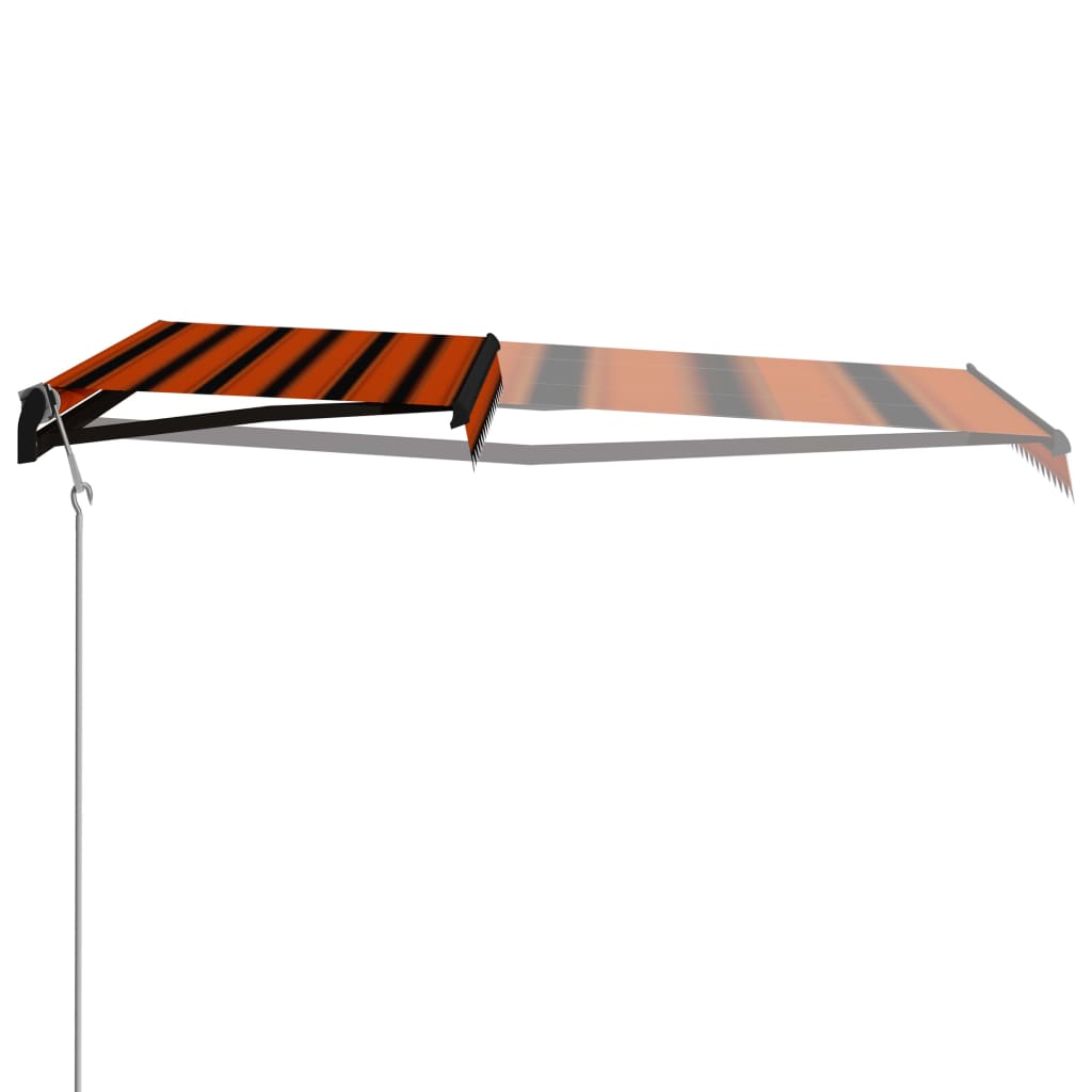 Luifel uittrekbaar met windsensor LED 450x300 cm oranje bruin