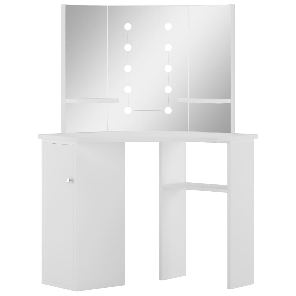 Hoekkaptafel Met Led-Verlichting Wit 1