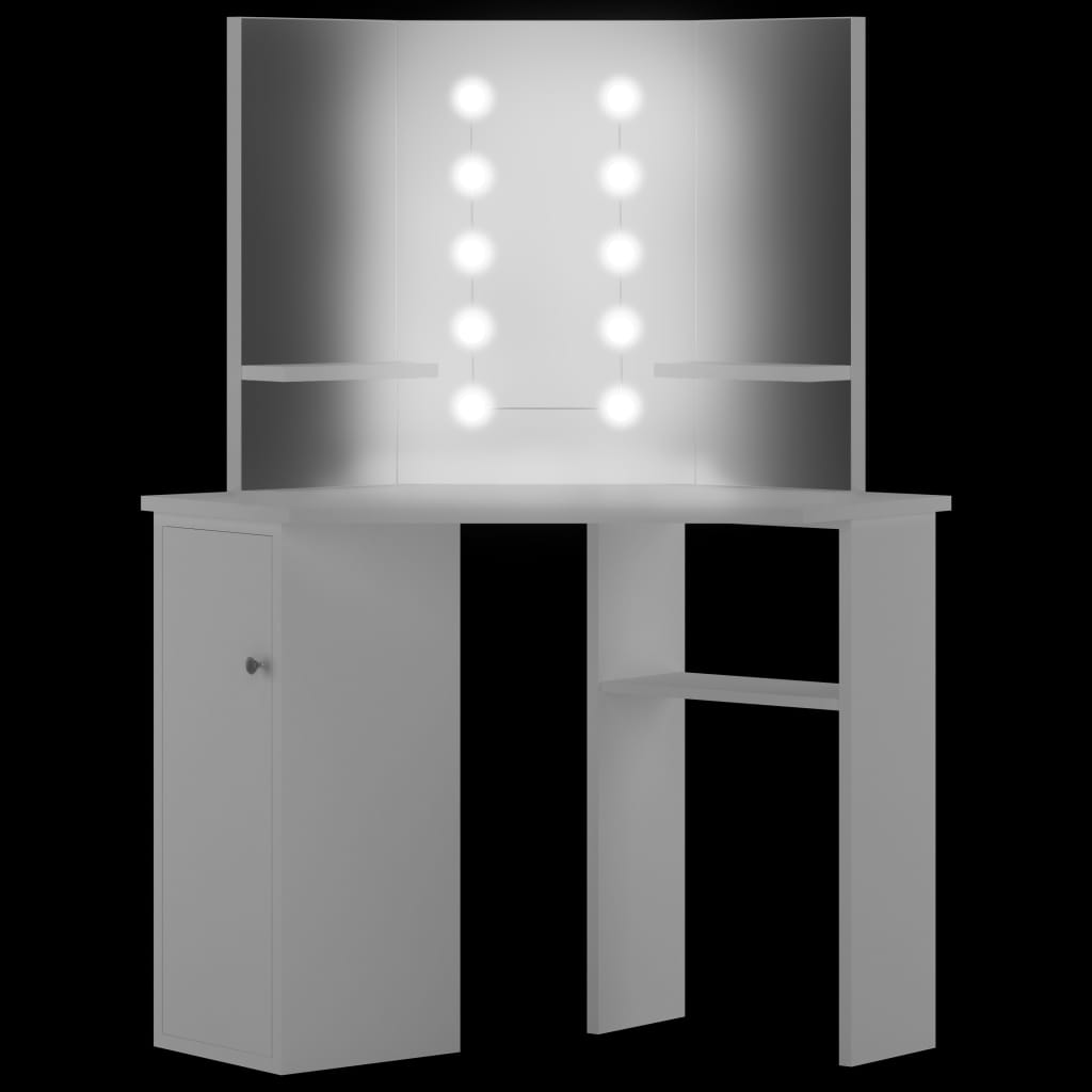 Hoekkaptafel Met Led-Verlichting Wit 1