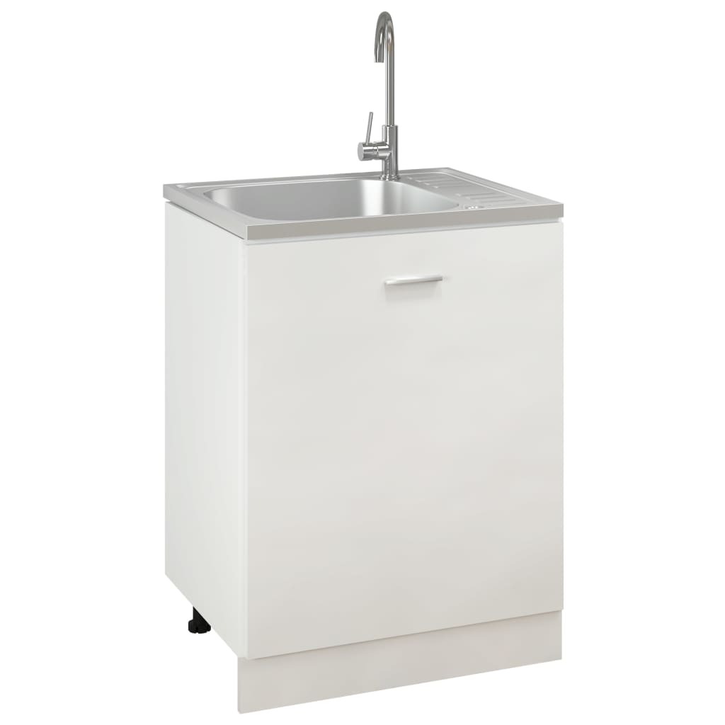 Gootsteen Met Afvoerset 600X500X155 Mm Roestvrij Staal Zilver 500 x 600 x 155 mm