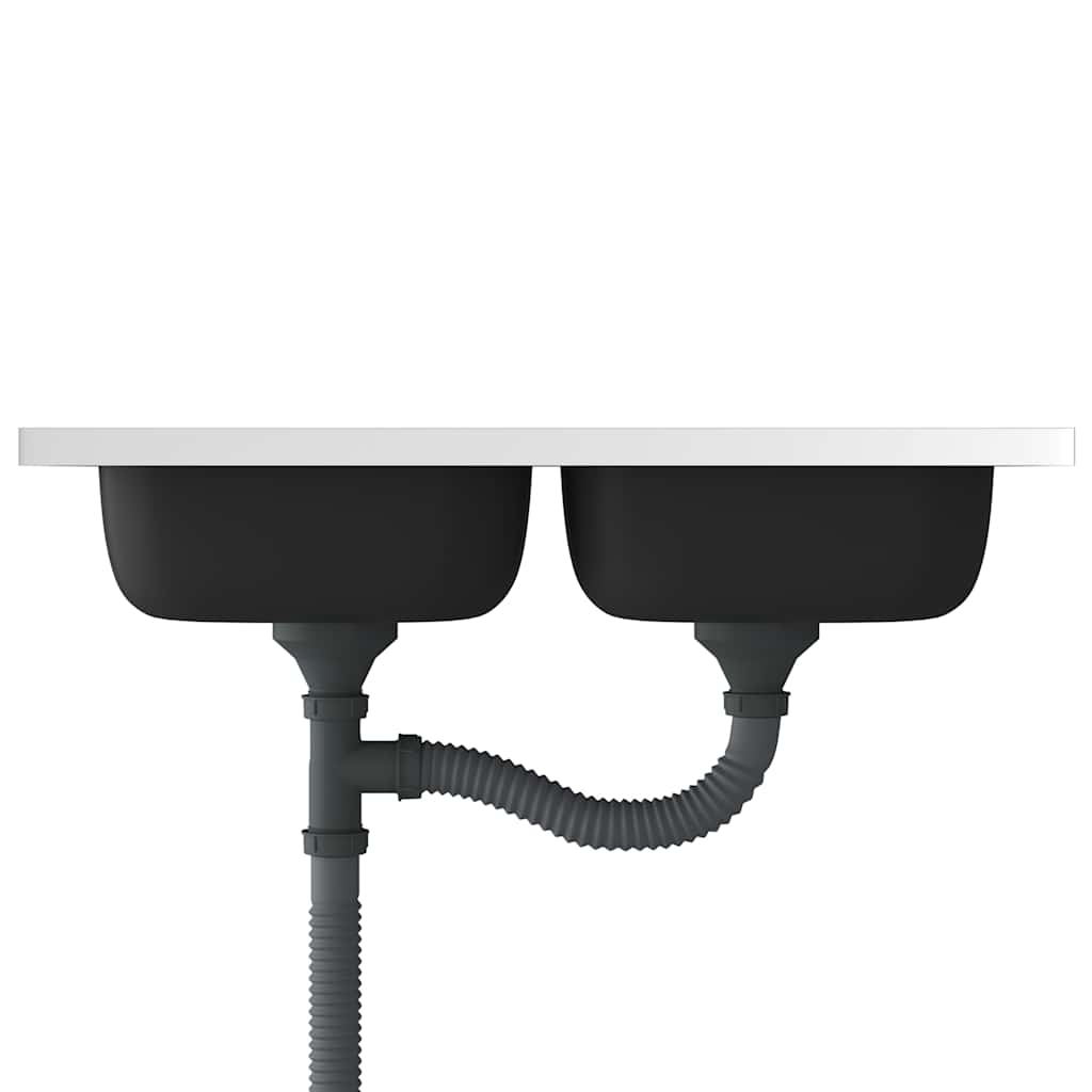 Gootsteen Dubbele Bakken Roestvrij Staal Zilver 800 x 500 x 155 mm