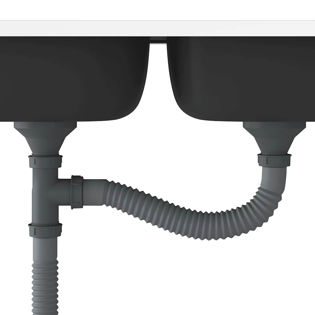 Gootsteen Dubbele Bakken Roestvrij Staal Zilver 800 x 500 x 155 mm