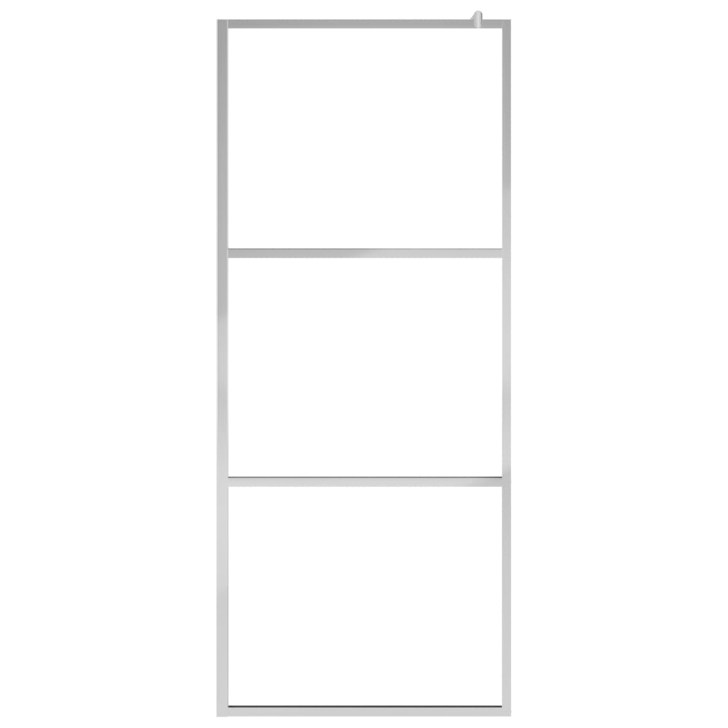 Inloopdouchewand Transparant 100X195 Cm Esg-Glas 100 x 195 cm Zilver Doorzichtig