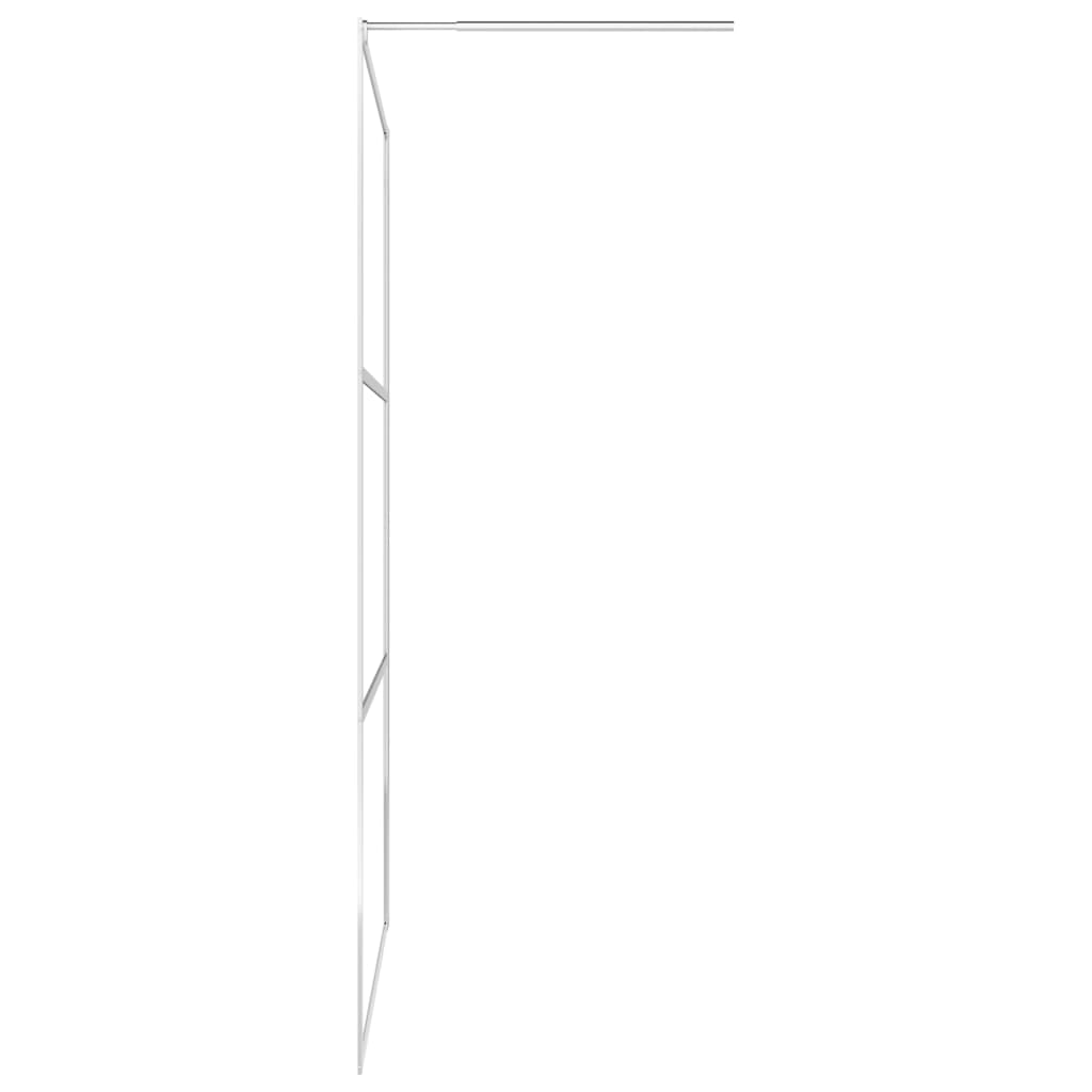 Inloopdouchewand Transparant 100X195 Cm Esg-Glas 100 x 195 cm Zilver Doorzichtig