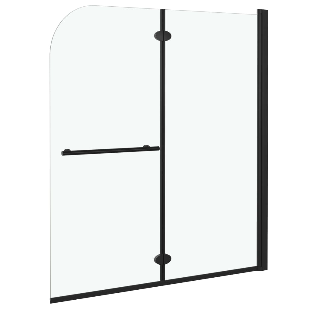 Douchewand inklapbaar 2 panelen 120x140 cm ESG zwart