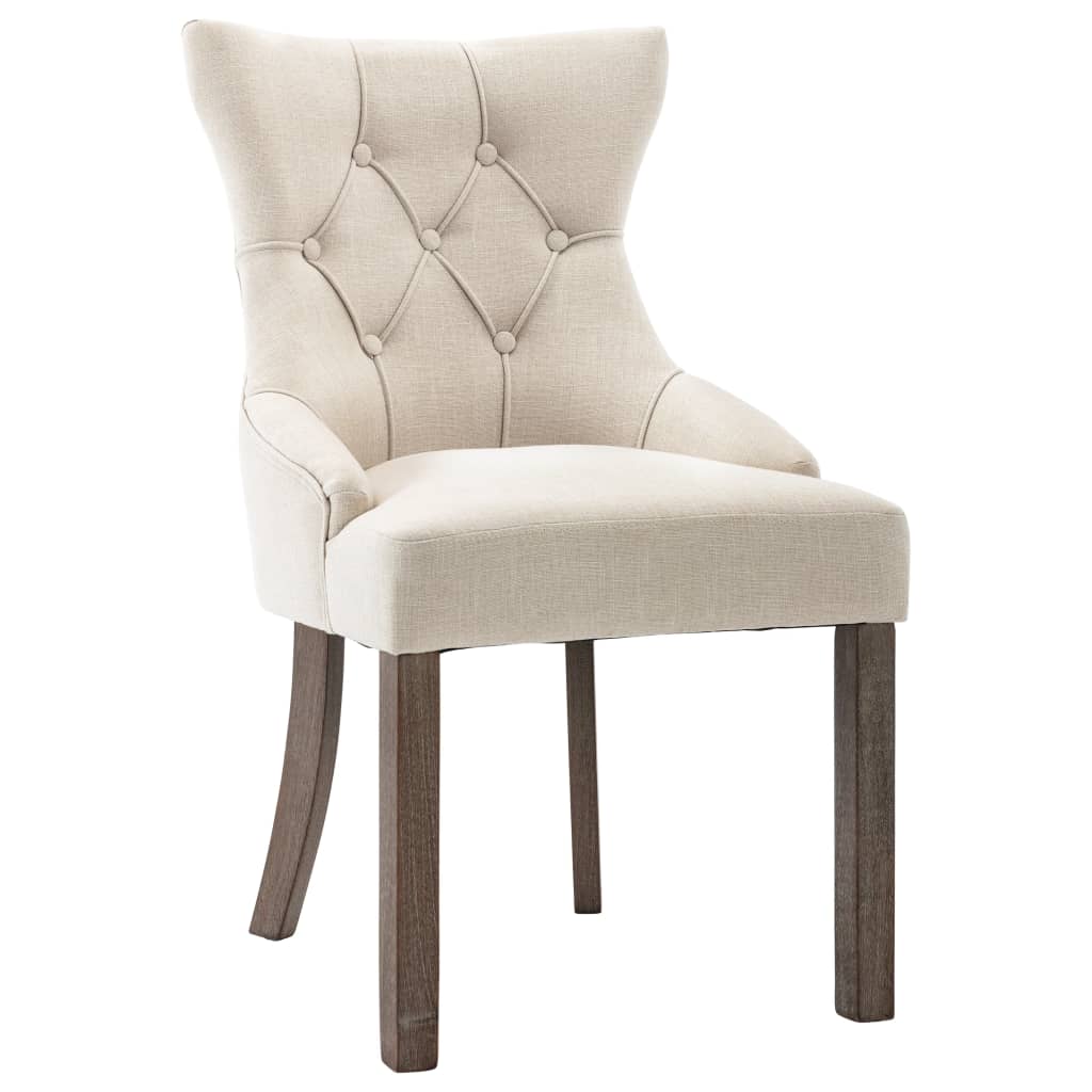 Eetkamerstoelen 2 St Stof Beige