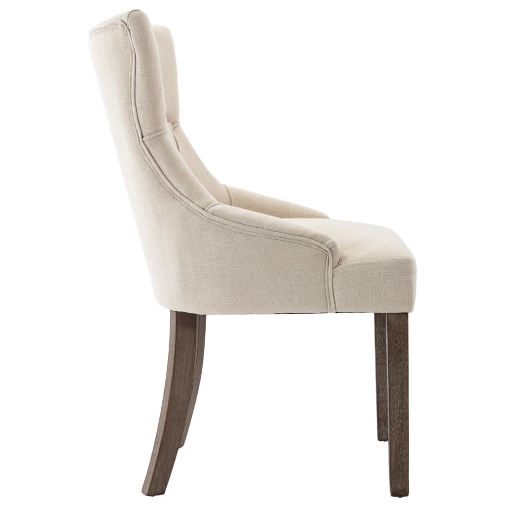 Eetkamerstoelen 2 St Stof Beige