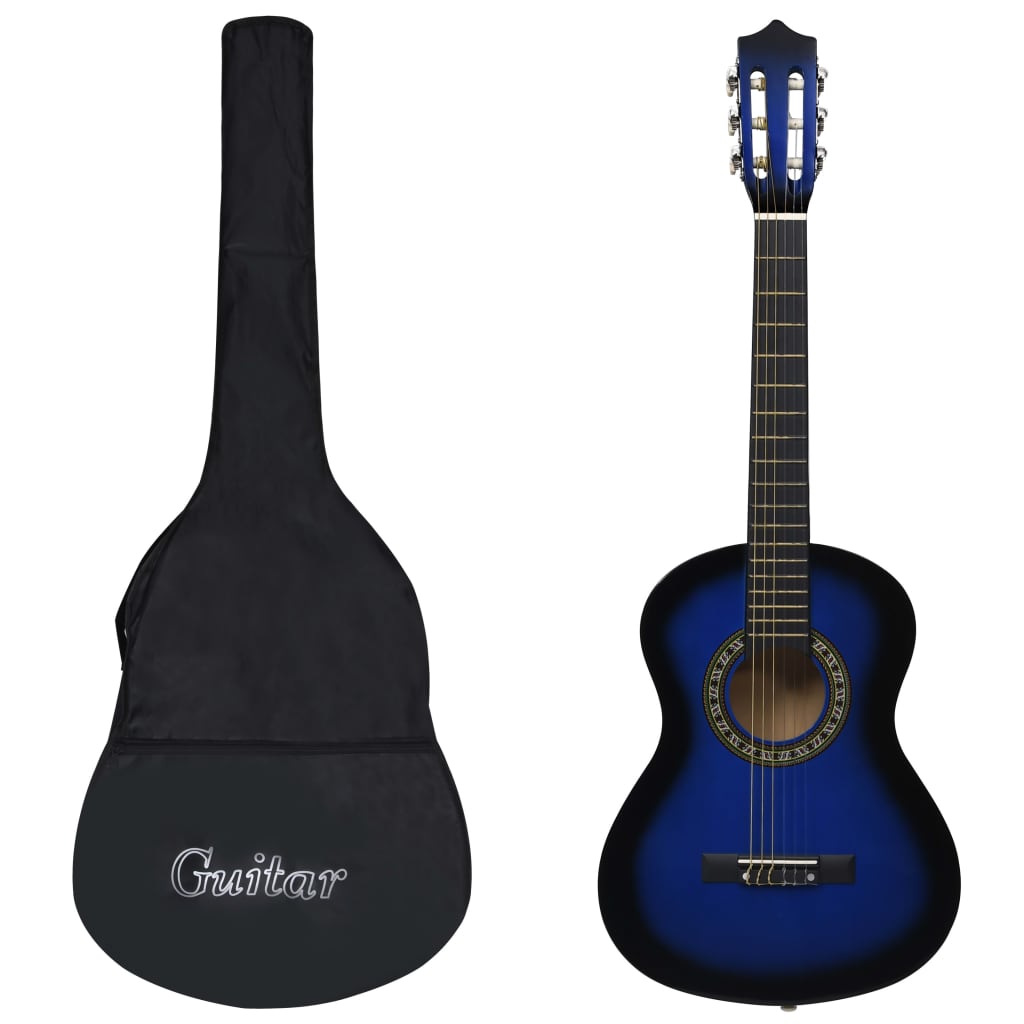 Gitaar Klassiek Beginner Kinderen Met Tas 1/2 34&quot; Blauw