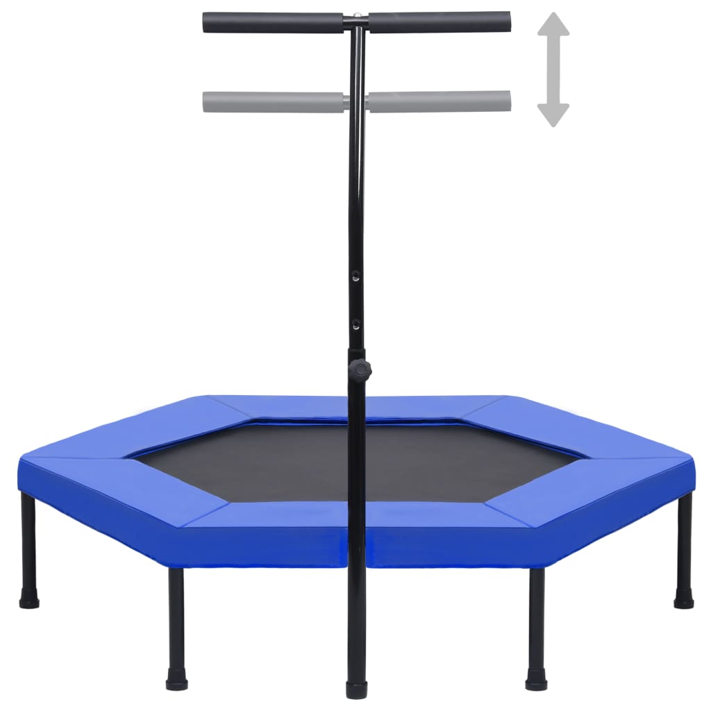 Fitnesstrampoline met handgreep veiligheidsmat zeshoekig 122 cm