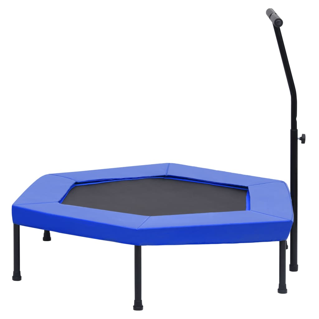 Fitnesstrampoline met handgreep veiligheidsmat zeshoekig 122 cm