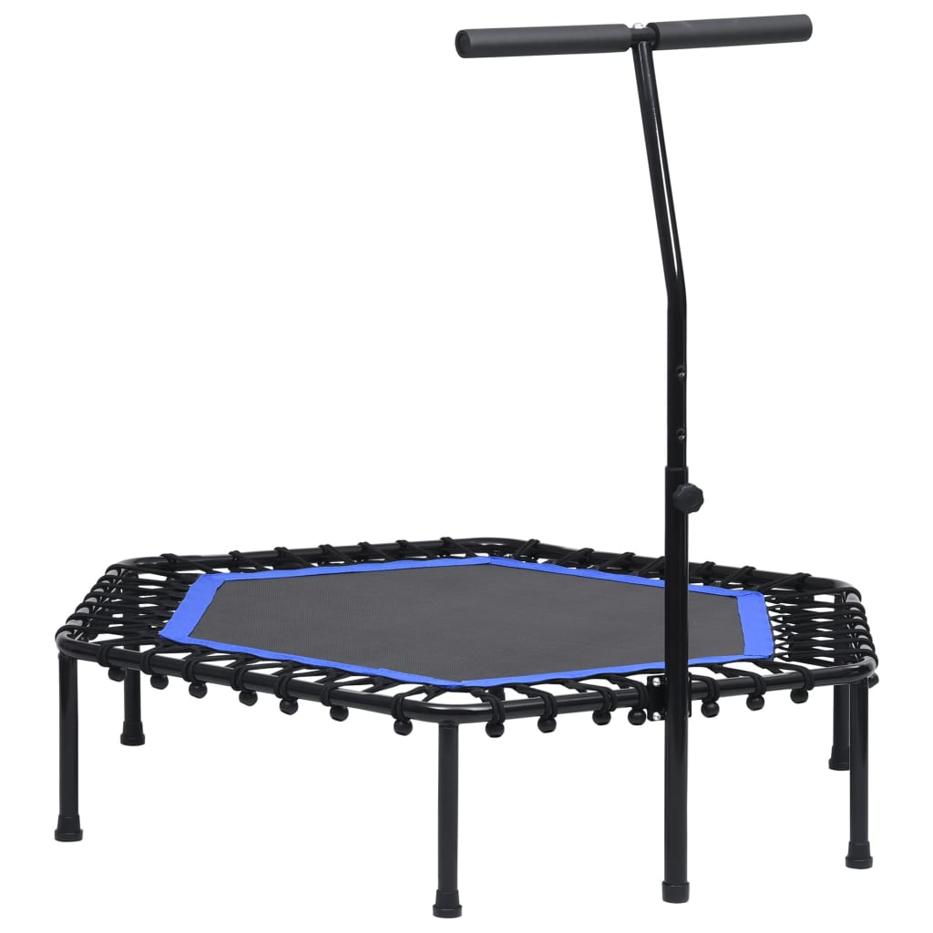 Fitnesstrampoline met handgreep veiligheidsmat zeshoekig 122 cm