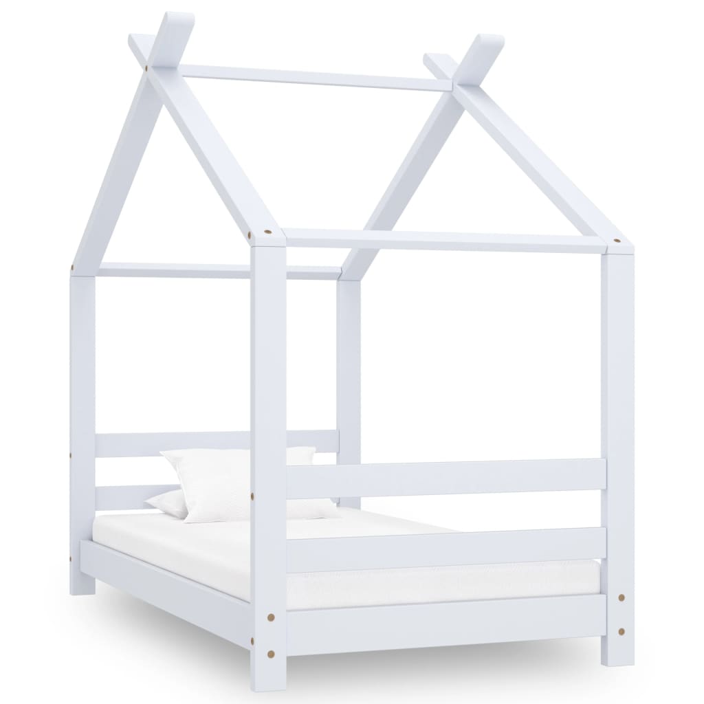 Kinderbedframe Massief Grenenhout Wit 70X140 Cm 70 x 140 cm