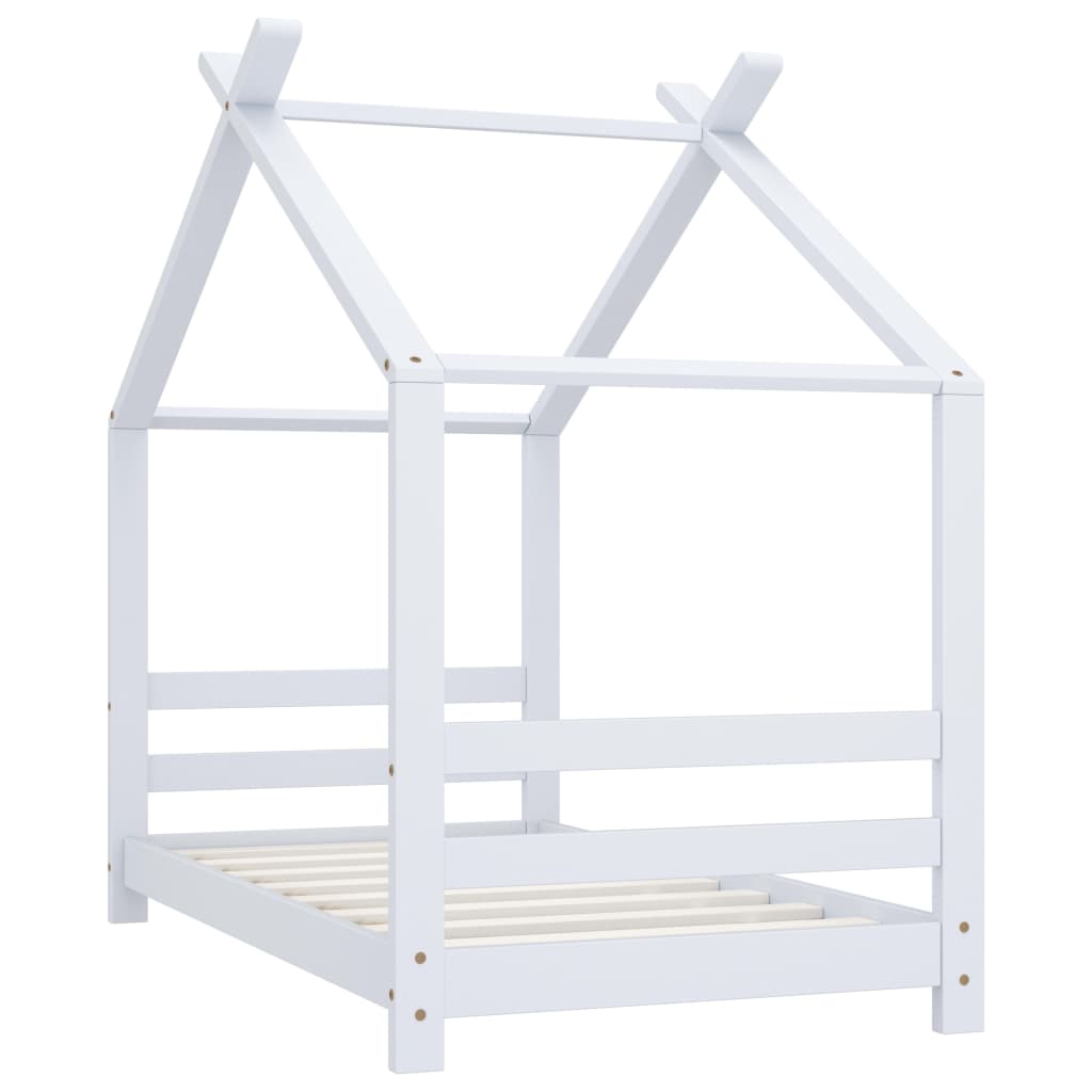 Kinderbedframe Massief Grenenhout Wit 70X140 Cm 70 x 140 cm