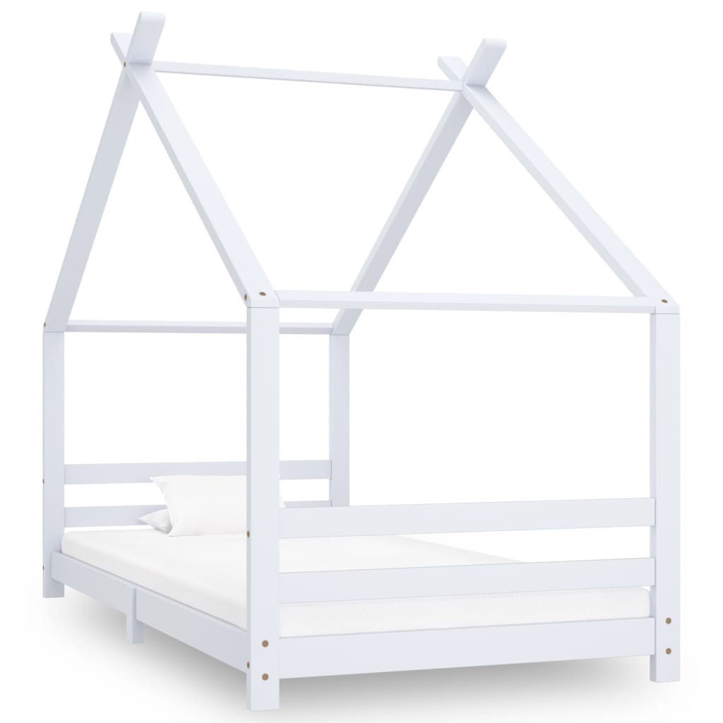 Kinderbedframe Massief Grenenhout Wit 90X200 Cm 90 x 200 cm