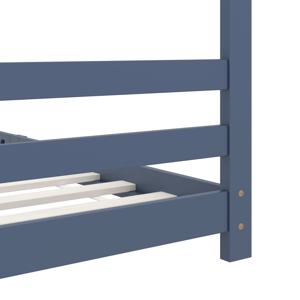 Kinderbedframe Massief Grenenhout Grijs 90X200 Cm 90 x 200 cm