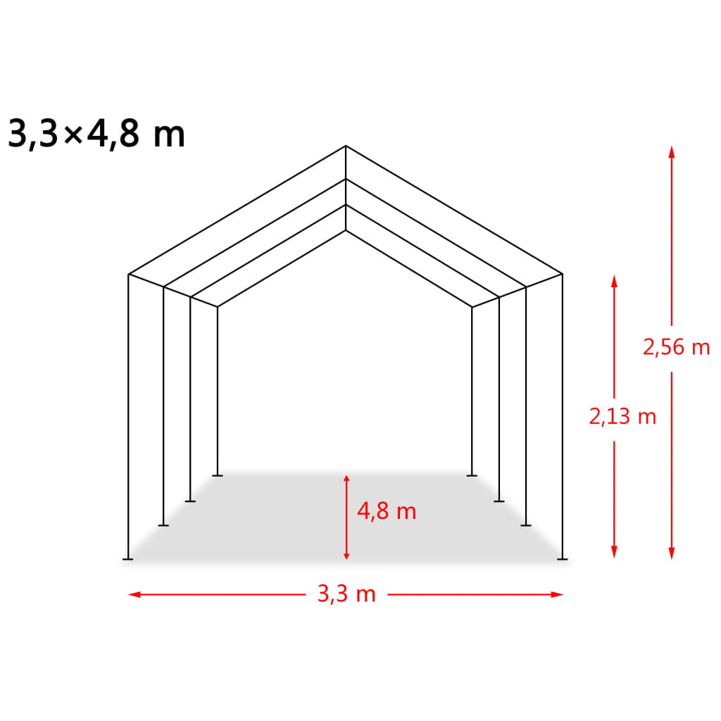 Veetent Verwijderbaar 550 G/M² 3,3X4,8 M Pvc Donkergroen 3.3 x 4.8 m